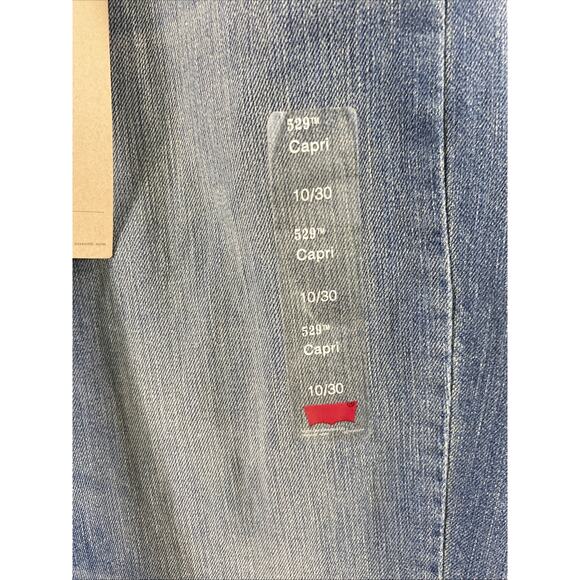 Levis 529 Capri Jeans Womens Size 10 Medium Wash Denim Stretch‎ NWT - Picture 12 of 13